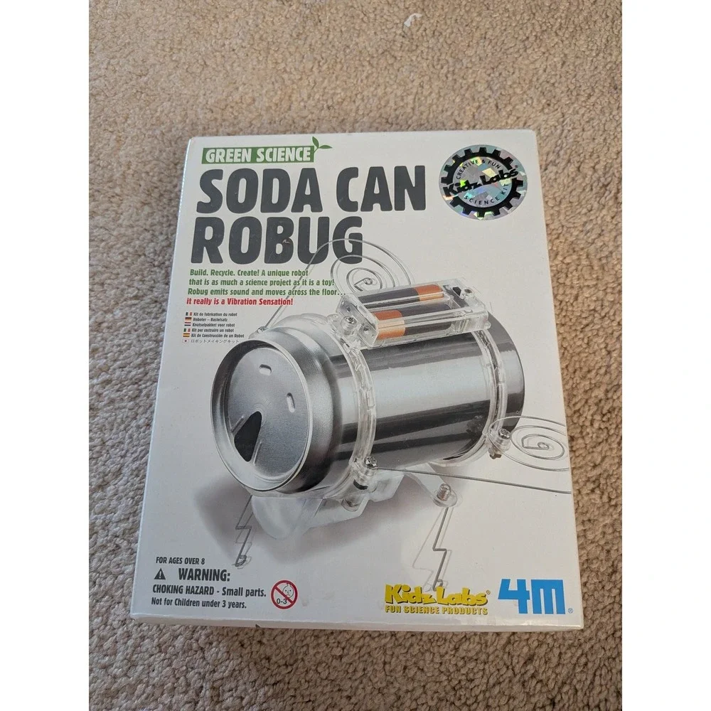 4M Green Science Soda Can Robug Kit STEM Robotics Toy NIB